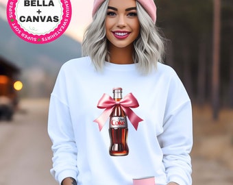 Coquette Diet Coke Sweatshirt, Pink Bow Diet Coke Shirt, Preppy Pink Bow Tee, Trendy Soda Tee, Fun Diet Coke Lover Gift, Diet Coke Hoodie