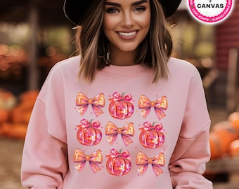 Fall Pumpkin Bow Shirt - Soft, Cozy Autumn Tee, Sweatshirt, Hoodie