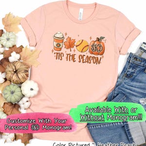Softbalshirt lattepompoen: gepersonaliseerd schattig herfst-T-shirt, lange mouw, sweater, hoodie