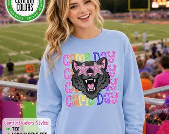Wildcat Game Day Shirt, Wildcat School Spirit Shirt, Comfort Colors Tee, Sweatshirt, Hoodie, Football, Cheer, Band Spirit Wear