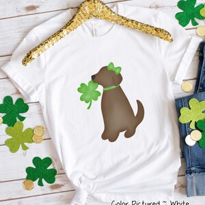 Brown Lab Girl St Patrick&#39;s Day Shirt, Dog Mom Shirt, Girls St Patricks Day T Shirts for Women, Cute St Patricks Tee, Dog Lover Shirt