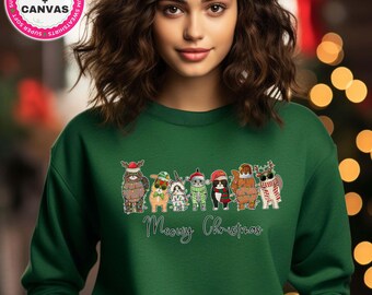 ニャーイ クリスマス キャッツ スウェットシャツ、かわいい猫のクリスマス シャツ、子猫のクリスマス パーカー、猫好きへのギフト、猫ママのセーター、ホリデー パーカー ギフト