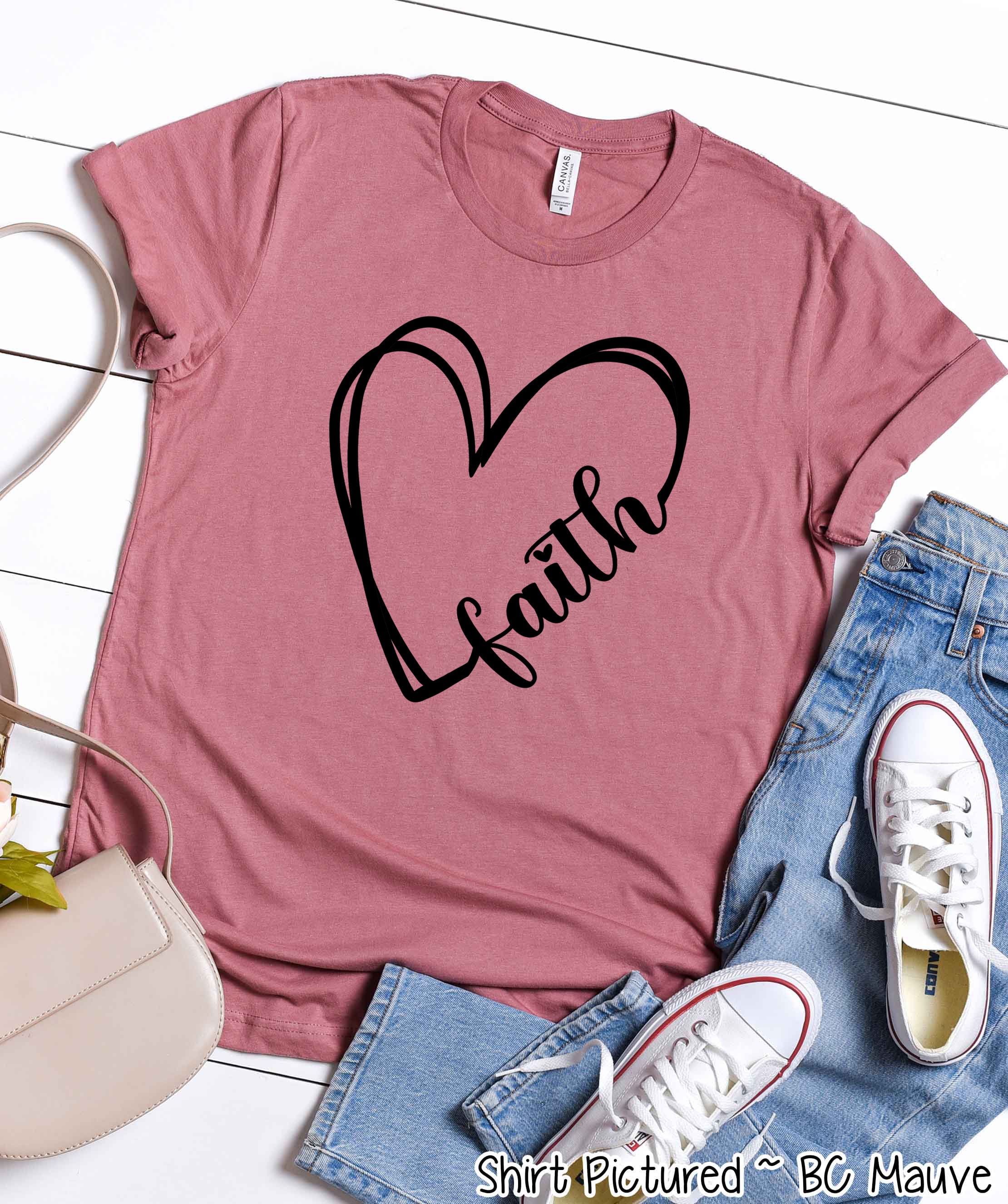 Heart Outline Faith Motivational Shirt for women Religious | Etsy