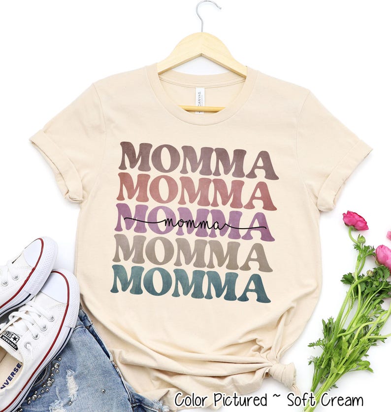 Retro Momma Shirt: Short Sleeve Tee, Sweatshirt, or Hoodie image 1