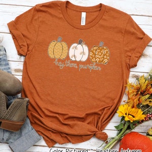 Fall Shirts, Fall Tees, Hey There Pumpkin Shirt, Thanksgiving Tee, Cute Fall Shirts, Fall Graphic Tees, Women&#39;s Fall Tee, Family Matching