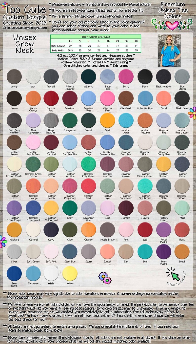 the color chart for the top coate coate coate coate coate