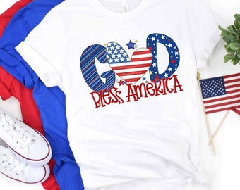 God Bless America Shirt, Faith Shirt, 4th of July Shirt, Independence Day Shirt, American Flag Shirt, Red White Blue Shirt, Freedom T Shirt