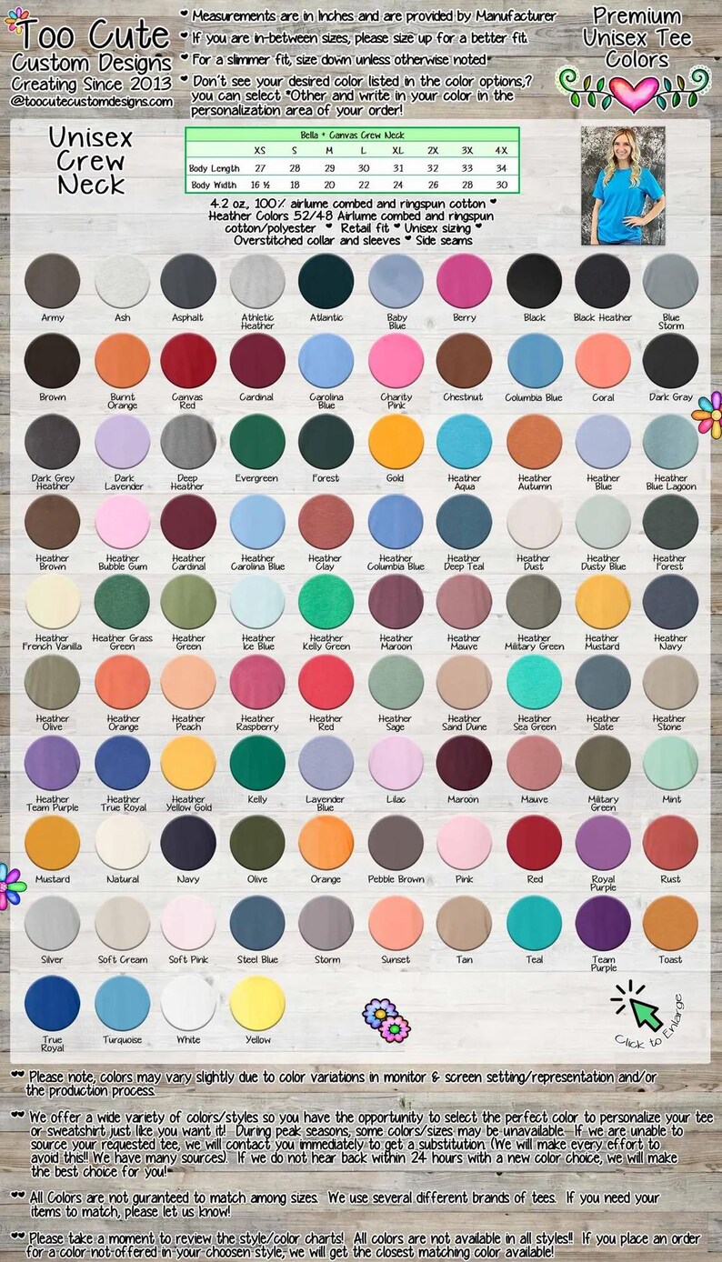the color chart for the top coate coate coate coate coate