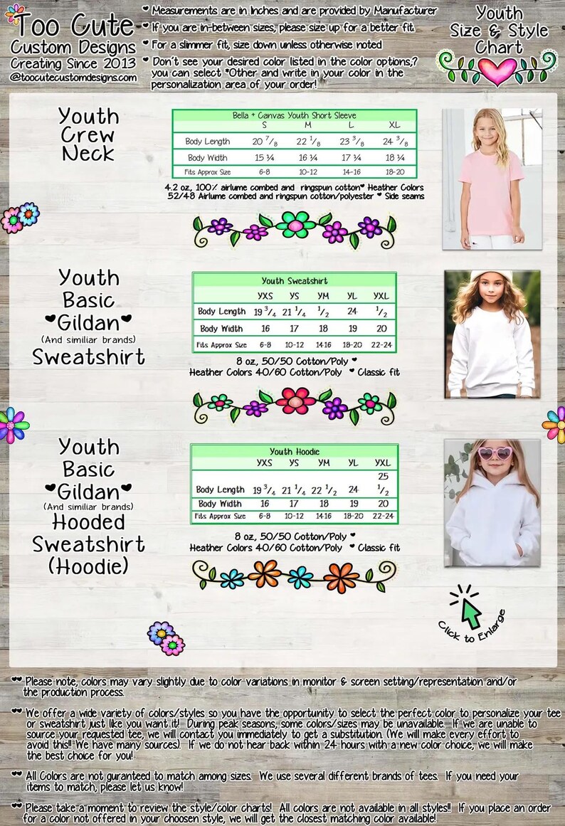 The image is a collage of several images featuring young girls wearing different types of youth clothing, including hoodies and sweatshirts.