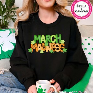 March Madness Shamrock Sweater, Cute St Patricks Day Shirt Women, Lucky TShirt, St Patricks Day Sweatshirt, Gift for Her, Basketball Lover