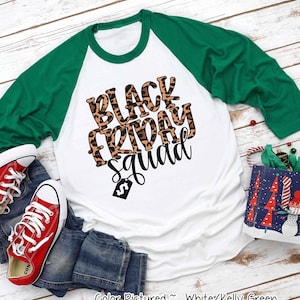 Maglietta Black Friday Shopping Squad, Maglietta divertente Black Friday, Maglietta girocollo Black Friday, Maglietta Black Friday Group, Magliette raglan abbinate per lo shopping