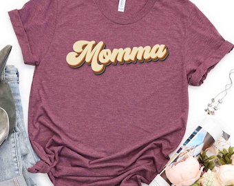 Retro Momma Shirt, Custom Momma Shirt, Gift for Momma, Gift for Her, Mothers Day Gift, Momma Life TShirt, Blessed Momma Shirt,Christmas Gift