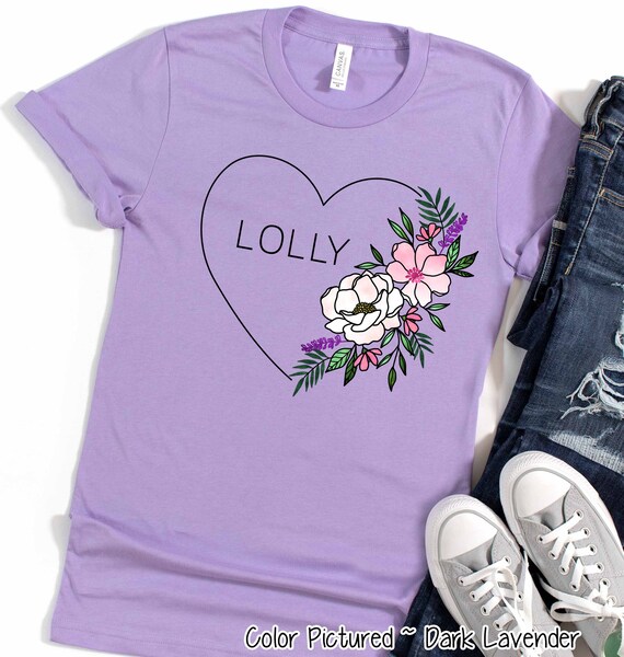 Blessed Lolli T-Shirt With Floral, Heart Mother's Day Gift Blessed Lolli T-Shirt With Floral, Heart Mother's Day Gift