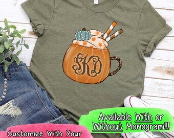 Personalized Pumpkin Spice Latte Shirt: Cute Fall Tee, Long Sleeve, Sweatshirt, Hoodie