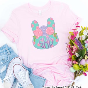 Monogram Bunny Easter Shirt, Easter Bunny Shirt, Girls Cute Easter Shirt For Woman, Custom Easter Shirt, Easter Family Matching Shirt