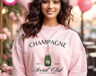 Coquette Champagne Sweatshirt Champagne Social Club Luxury Bachelorette Brunch Shirt Champagne Lover Gift For Her Champagne Problems Hoodie