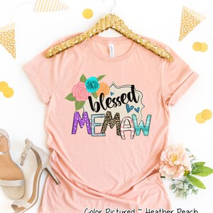 Blessed Memaw Shirt, Custom Monogram Memaw Shirt, Gift for Memaw, Gift for Her, Mothers Day Gift, Memaw Life TShirt, Cute Memaw Shirt,