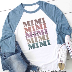 Retro Mimi Shirt, Custom Mimi Shirt, Gift for Mimi, Gift for Her, Mothers Day Gift, Mom Life TShirt, Blessed Mimi Shirt, Raglan Tee