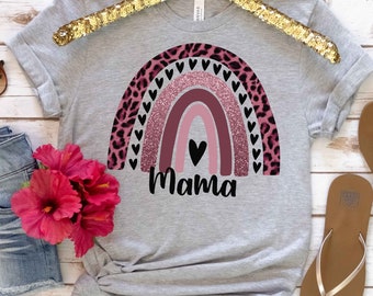 Camisa de mamá arco iris, camisa de mamá personalizada, regalo para mamá, regalo del día de las madres para ella, regalo de nueva mamá, regalo de futura mamá, regalo de Navidad, regalo de cumpleaños