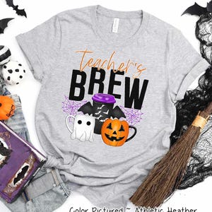 Maglietta di Halloween per insegnanti, maglietta di Halloween per insegnanti, maglietta di Halloween per insegnanti, maglietta di Halloween per insegnanti divertente, maglietta per amanti del caffè immagine 3