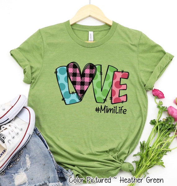 Woman Mom Love Mimi Life Mimilife Heart Floral Gift T-Shirt Woman Mom Love Mimi Life Mimilife Heart Floral Gift T-Shirt