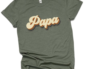 Benutzerdefinierte Retro Papa Shirt, personalisiertes Papa Shirt, Vatertagsgeschenk für Papa, Vatertagsshirt, neuer Papa Geschenk, Geburtstagsgeschenk für ihn