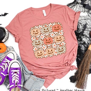 Retro Halloween Pumpkin Shirt, Cute Halloween Shirt, Girls Halloween Tee, Kids Halloween Tee, Halloween Shirt for Her,Family Matching Shirts