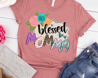 Monogramm Momma Shirt - Personalisiertes Mom Life T-Shirt, Sweatshirt oder Hoodie