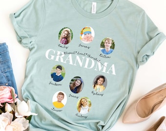 Personalized Grandma Shirt, Photo Shirt, Kids Names Shirt, Custom Photo Gift, Mothers Day Gift For Her, Personalized Gift, Shirts for Women