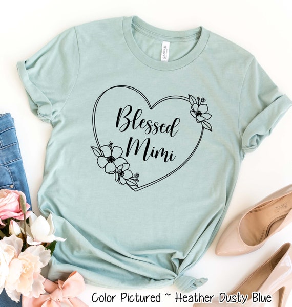 Blessed Lolli T-Shirt With Floral, Heart Mother's Day Gift Blessed Lolli T-Shirt With Floral, Heart Mother's Day Gift