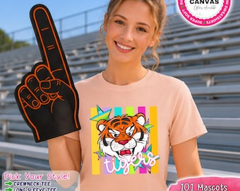 Tiger Mascot Shirt | Tiger Spirit Tee | Tiger Sweatshirt | Tiger Hoodie | School Spirit Shirt | Football Game Day Apparel