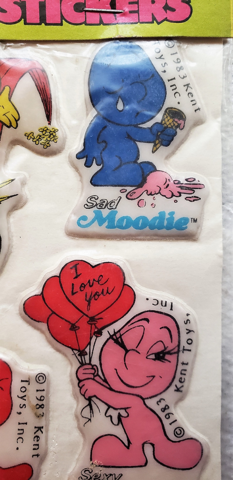 Vintage Moodies Puffy Stickers 1983 In Original Packaging