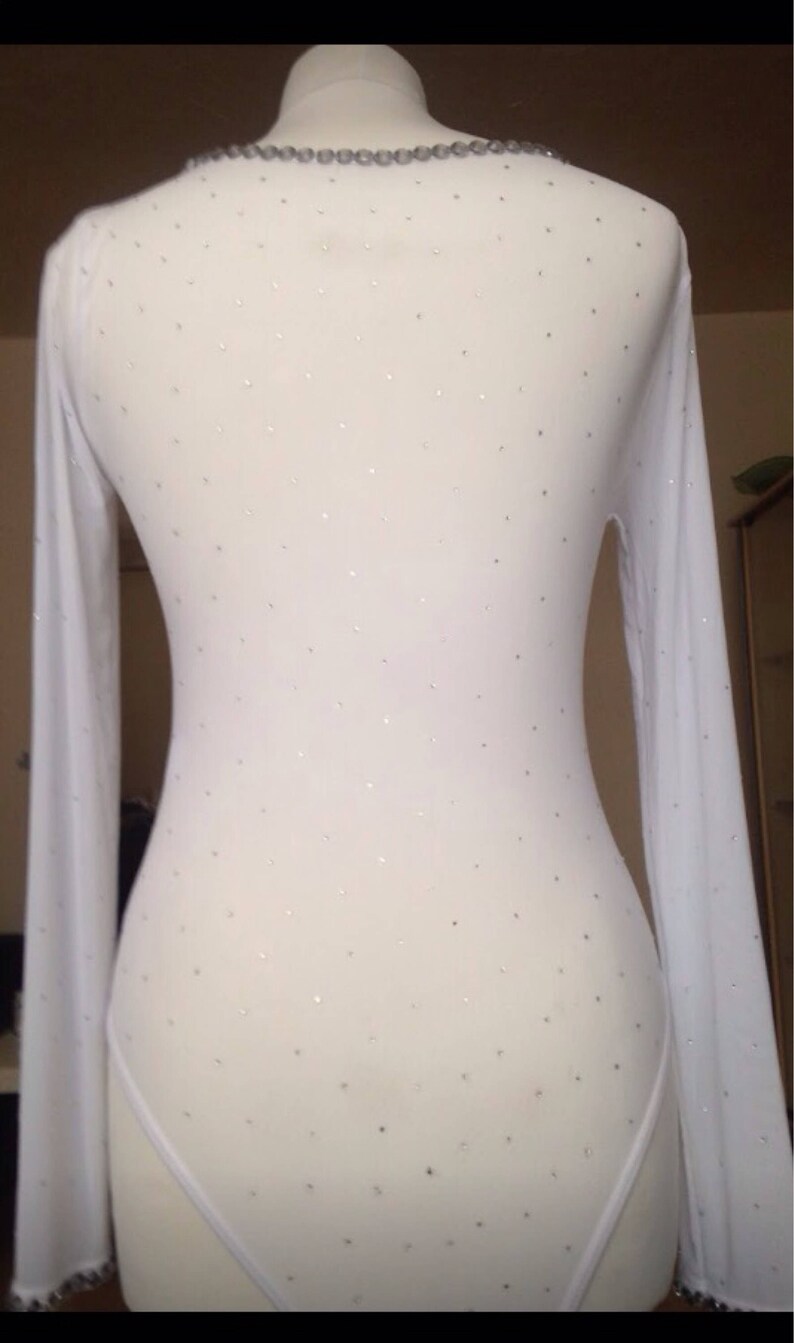 White Sheer Leotard With Long Sleeves | Etsy