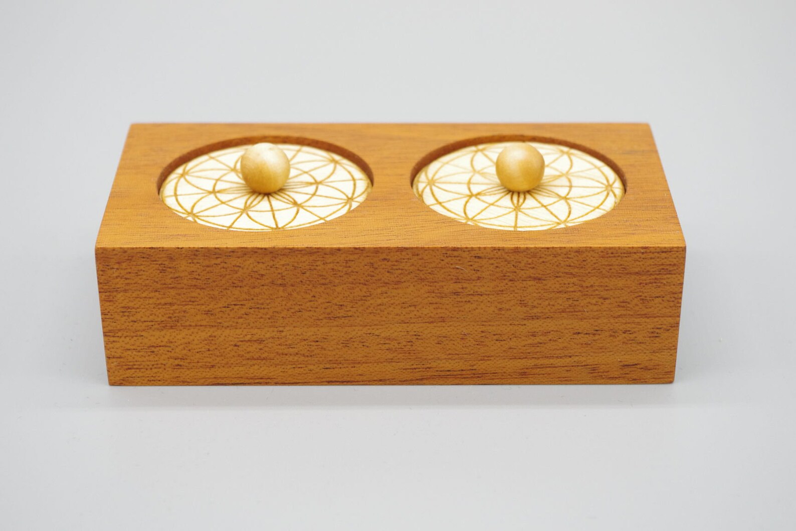 Pequeña baratija de madera caja de doble anillo. Artesanal. | Etsy