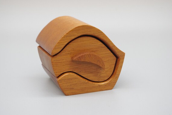 Wooden Trinket Jewel Box With Secret Drawer Etsy