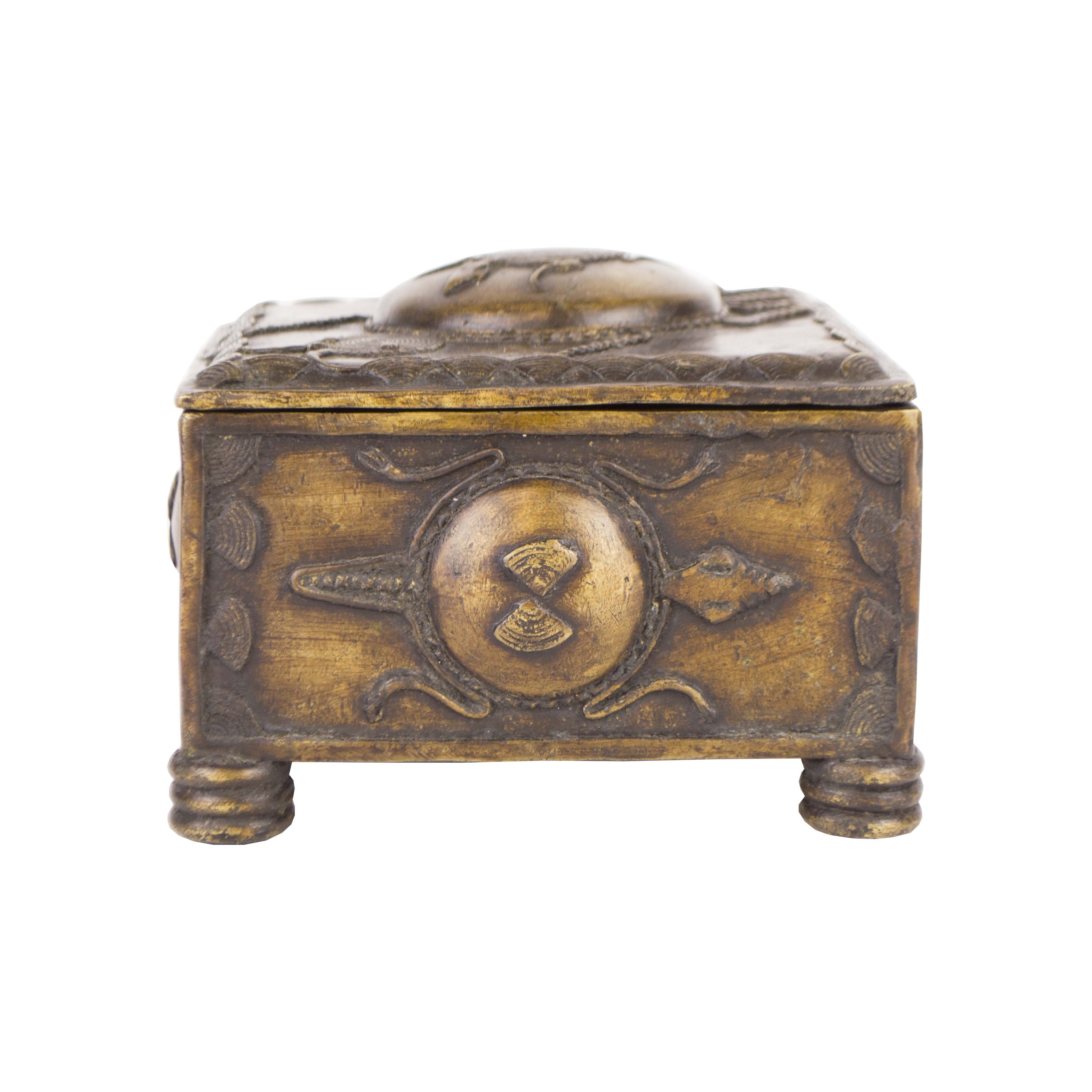 Jewelry Box Bronze African Art Ghana Ashanti Box on Feet Etsy UK