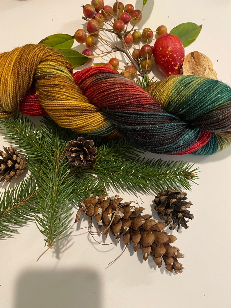 Hand Dyed Sock Yarn Christmas on Frasers Ridge Christmas Etsy
