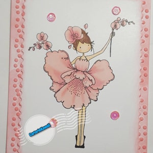 Carte Petite fille rose