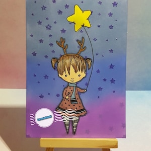 Carte Petite fille renne