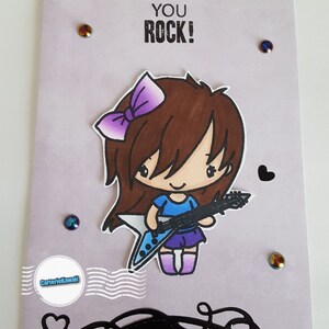 Carte Petite fille rock