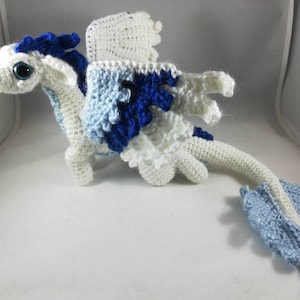 Custom Crochet Elemental Dragon, Soft Sculpture, Amigurumi Handmade, Stuffed Animal Toy