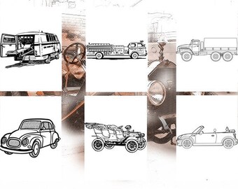 18 Cars And Bikes Adult Coloring Pages Instant Download Printables 8x10 PDF