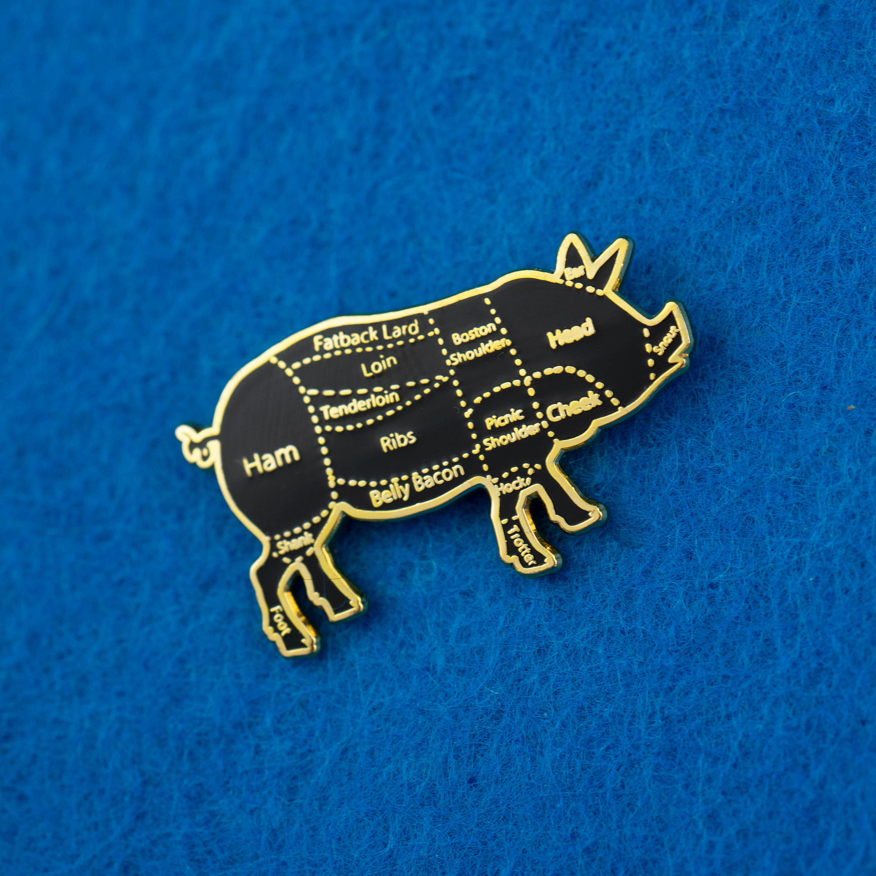 Pig Butcher Cuts Diagram Hard Enamel Lapel Pin - Etsy