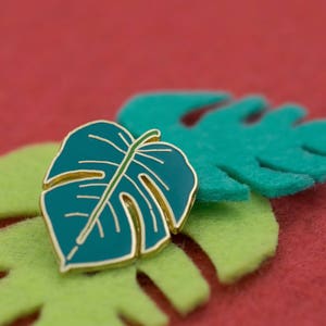 Tropical Monstera Leaf Hard Enamel Lapel Pin
