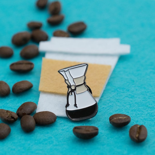 Glass Coffee Maker Soft Enamel Lapel Pin