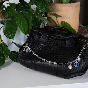 Gothic Katholische Kern Taschenanhänger Kettenanhänger Kruzifix, Blauer Edelstein, St. Antonius, Jungfrau Maria, Schlüsselbund, Vintage Anhänger, Y2K Ästhetik, Upcycled
