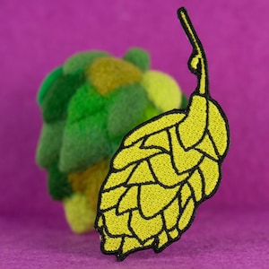 Beer Hops Embroidered Iron-on Patch