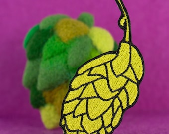 Beer Hops Embroidered Iron-on Patch