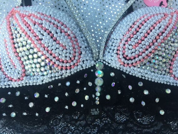 Bejeweled Bra, Bra, Bling Bra, Rave/edm Bra, Strawberry Swirl, Bralette Bra,  Bejeweled Bralette, Dance Costume, Party Bra, Cosplay, Custom -  Canada