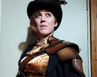 Patrón de armadura de hombro de cuero Steampunk
